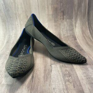 Rothy's Womens Shoes Size 6.5 The Point Flat Python RETIRED Walnut Blue